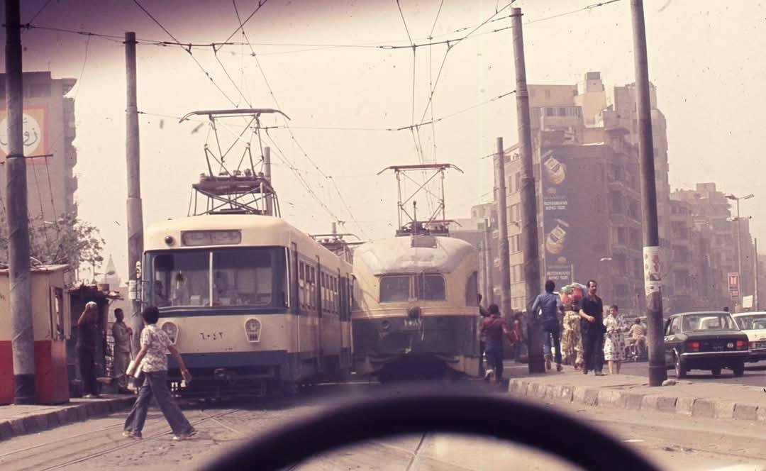 الترام في شوارع القاهرة عام 1980